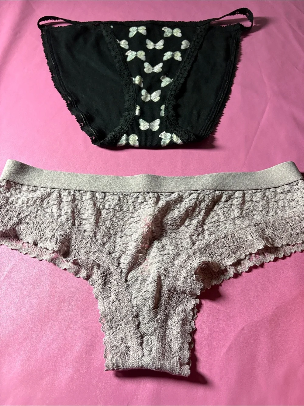 Victoria's Secret Black Lace, Pink, Yellow Floral & Lilac Bikini Panty Set